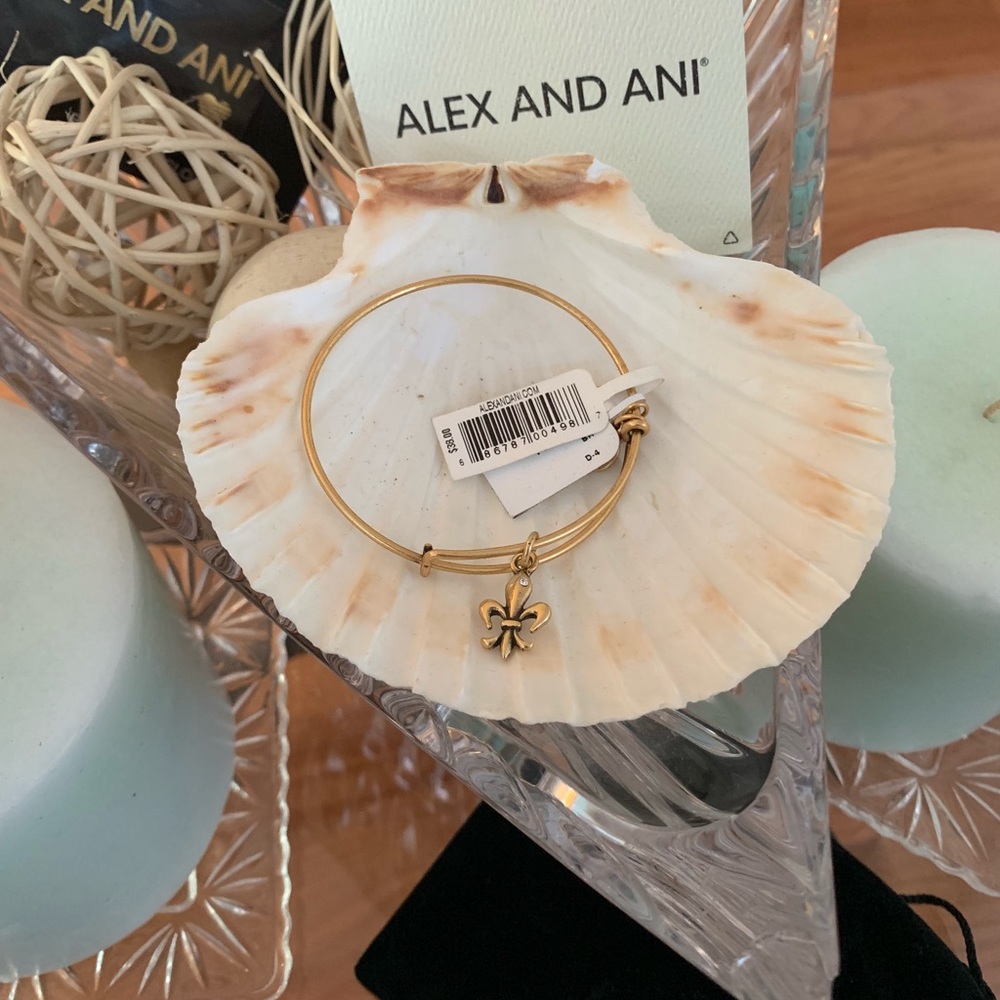 Alex and Ani Fleur de Lis Charm Bangle